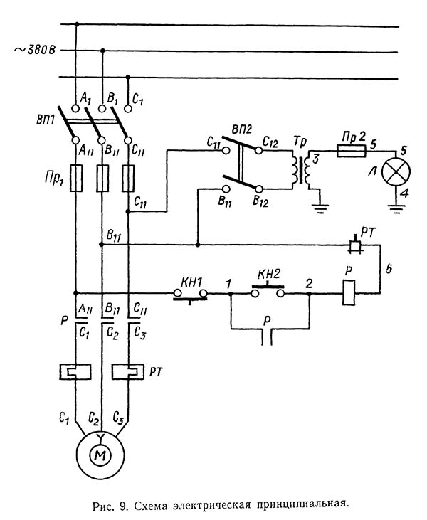 Електрична схема НГФ-110 Верстат горизонтальний настільний консольно-фрезерний Схема електрична НГФ-110 Верстат горизонтальний настільний консольно-фрезерний